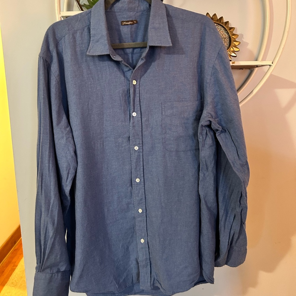 J.McLaughlin Men’s XL Extra Large Blue Cotton Button Up Down Shirt